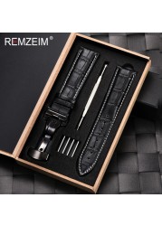 Remz Patterned - Genuine calfskin leather watch strap size 16, 17, 18, 19, 20, 21, 22, 23 and 24mm, with box and watch accessories