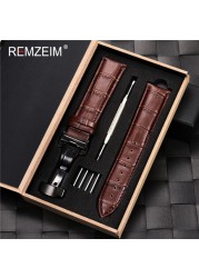 Remz Patterned - Genuine calfskin leather watch strap size 16, 17, 18, 19, 20, 21, 22, 23 and 24mm, with box and watch accessories