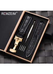 Remz Patterned - Genuine calfskin leather watch strap size 16, 17, 18, 19, 20, 21, 22, 23 and 24mm, with box and watch accessories