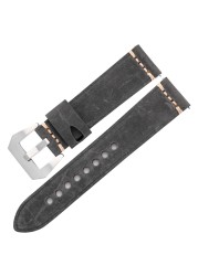 Men's Genuine Leather Watch Band Strap 22mm 24mm Vintage Cowhide Watch Strap High Quality Bracelet Watch Accessories