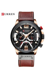 CURREN Casual Sport Watch Blue Watch Men Luxury Military Leather Wrist Watch Man Watch Fashion Chronograph Relogio Masculino