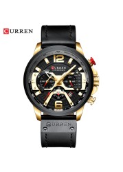 CURREN Casual Sport Watch Blue Watch Men Luxury Military Leather Wrist Watch Man Watch Fashion Chronograph Relogio Masculino