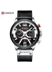 CURREN Casual Sport Watch Blue Watch Men Luxury Military Leather Wrist Watch Man Watch Fashion Chronograph Relogio Masculino