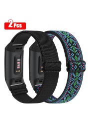 6pcs/4pcs/3pcs/lot Woven Elastic Watch Band For Fitbit Charge 4 3 Strap Sport Fabric Bracelet Correa For Fitbit Charge 3 4 Band