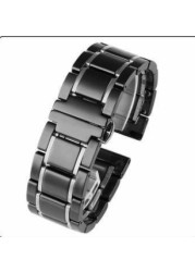 Ceramic Band for Samsung Galaxy Watch 4 40/44mm Watch4 Classic 42/46mm Quick Release Strap with Butterfly Buckle Bracket Watch