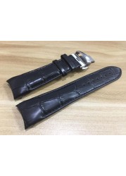 22/23/24mm For T035407A T035617A T035627A T035614 High Quality Butterfly Buckle Genuine Leather Curved End Watchband Belts