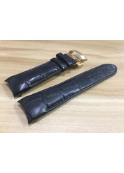 22/23/24mm For T035407A T035617A T035627A T035614 High Quality Butterfly Buckle Genuine Leather Curved End Watchband Belts