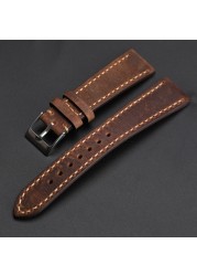 Retro Soft Leather Watch Strap 18 19 20 21 22mm Brown Leather Handmade