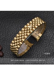 Watch Accessories Steel Strap Male 13mm17mm20mm Sports For Rolex Luxury Series Five Beads Full Solid Strap Women Watch Band