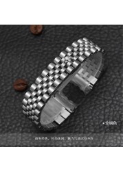 Watch Accessories Steel Strap Male 13mm17mm20mm Sports For Rolex Luxury Series Five Beads Full Solid Strap Women Watch Band