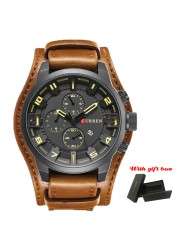 CURREN Top Brand Luxury Men's Watches Men's Watches Date Sports Military Watch Leather Strap Quartz Business Men Watch Gift 8225