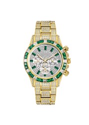 MISSFOX Ice Out Men's Wristwatch Luxury Green Diamond Calendar Quartz Wristwatch Hip Hop Fashion Waterproof Man Watch 2022 New