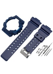 Silicone Rubber Watchband Case For Casio G-SHOCK GA-110/100 GA-120 GD-110 Men's Sport Waterproof Band Strap Bracelet Accessories