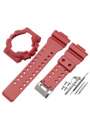 Silicone Rubber Watchband Case For Casio G-SHOCK GA-110/100 GA-120 GD-110 Men's Sport Waterproof Band Strap Bracelet Accessories