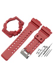 Silicone Rubber Watchband Case For Casio G-SHOCK GA-110/100 GA-120 GD-110 Men's Sport Waterproof Band Strap Bracelet Accessories