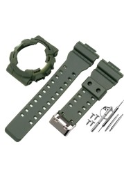 Silicone Rubber Watchband Case For Casio G-SHOCK GA-110/100 GA-120 GD-110 Men's Sport Waterproof Band Strap Bracelet Accessories