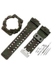 Silicone Rubber Watchband Case For Casio G-SHOCK GA-110/100 GA-120 GD-110 Men's Sport Waterproof Band Strap Bracelet Accessories