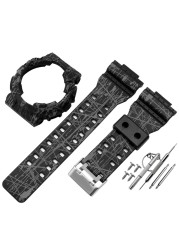 Silicone Rubber Watchband Case For Casio G-SHOCK GA-110/100 GA-120 GD-110 Men's Sport Waterproof Band Strap Bracelet Accessories