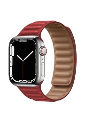 حزام ل سوار ساعة يد آبل رابط جلدية حلقة 44 مللي متر 40 مللي متر iWatch سلسلة 7 6 SE 5 4 3 2 1 watchbands سوار 42 مللي متر 38 مللي متر الأساور