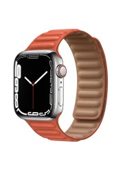 حزام ل سوار ساعة يد آبل رابط جلدية حلقة 44 مللي متر 40 مللي متر iWatch سلسلة 7 6 SE 5 4 3 2 1 watchbands سوار 42 مللي متر 38 مللي متر الأساور