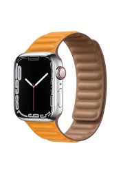 حزام ل سوار ساعة يد آبل رابط جلدية حلقة 44 مللي متر 40 مللي متر iWatch سلسلة 7 6 SE 5 4 3 2 1 watchbands سوار 42 مللي متر 38 مللي متر الأساور