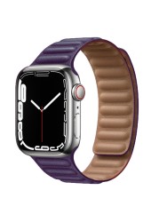 حزام ل سوار ساعة يد آبل رابط جلدية حلقة 44 مللي متر 40 مللي متر iWatch سلسلة 7 6 SE 5 4 3 2 1 watchbands سوار 42 مللي متر 38 مللي متر الأساور