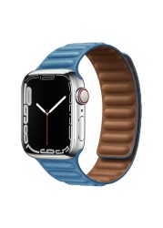 حزام ل سوار ساعة يد آبل رابط جلدية حلقة 44 مللي متر 40 مللي متر iWatch سلسلة 7 6 SE 5 4 3 2 1 watchbands سوار 42 مللي متر 38 مللي متر الأساور