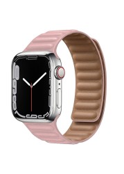 حزام ل سوار ساعة يد آبل رابط جلدية حلقة 44 مللي متر 40 مللي متر iWatch سلسلة 7 6 SE 5 4 3 2 1 watchbands سوار 42 مللي متر 38 مللي متر الأساور