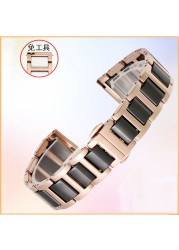 ceramic bracelet in stainless steel watchband 12 13 14 15 16 17 18 20 22mm watch strap women man fashion wrist band