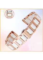 ceramic bracelet in stainless steel watchband 12 13 14 15 16 17 18 20 22mm watch strap women man fashion wrist band