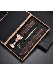 Leather Straps With Box For Samsung Galaxy Watch 4 40mm 44mm/4 Classic 42mm 46mm Active 2 Band Replacement Watchband Bracelets