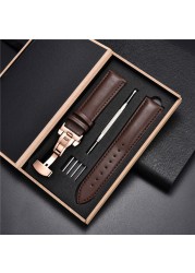 Leather Straps With Box For Samsung Galaxy Watch 4 40mm 44mm/4 Classic 42mm 46mm Active 2 Band Replacement Watchband Bracelets