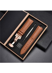 Leather Straps With Box For Samsung Galaxy Watch 4 40mm 44mm/4 Classic 42mm 46mm Active 2 Band Replacement Watchband Bracelets