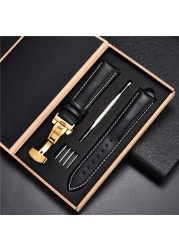 Leather Straps With Box For Samsung Galaxy Watch 4 40mm 44mm/4 Classic 42mm 46mm Active 2 Band Replacement Watchband Bracelets