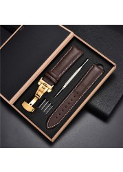 Leather Straps With Box For Samsung Galaxy Watch 4 40mm 44mm/4 Classic 42mm 46mm Active 2 Band Replacement Watchband Bracelets