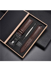 Leather Straps With Box For Samsung Galaxy Watch 4 40mm 44mm/4 Classic 42mm 46mm Active 2 Band Replacement Watchband Bracelets