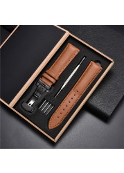 Leather Straps With Box For Samsung Galaxy Watch 4 40mm 44mm/4 Classic 42mm 46mm Active 2 Band Replacement Watchband Bracelets