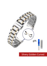 Curved End Stainless Steel Watchband For Tissot 1853 Couturier T035 14/16/17/18/22/24mm Watch Band Women Men Strap Bracelet