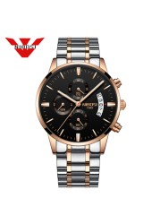 NIBOSI Relogio Masculino Mens Watches Luxury Famous Brand Men's Watch Fashion Casual Chronograph Military Quartz Wristwatch