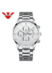 NIBOSI Relogio Masculino Mens Watches Luxury Famous Brand Men's Watch Fashion Casual Chronograph Military Quartz Wristwatch