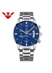 NIBOSI Relogio Masculino Mens Watches Luxury Famous Brand Men's Watch Fashion Casual Chronograph Military Quartz Wristwatch