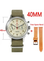 Seagull movement 1963 chronograph men's watch 38mm pilot st1901 mechanical sapphire men's watches 40mm montre homme military