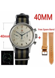 Seagull movement 1963 chronograph men's watch 38mm pilot st1901 mechanical sapphire men's watches 40mm montre homme military