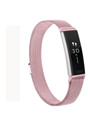 Milanese حزام حزام (استيك) ساعة ل Fitbit HR/Fitbit ألتا المعادن المغناطيسي حلقة دائرية استبدال سوار ل Fitbit ألتا مربط الساعة