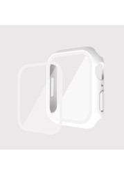 Case With Screen Protector For Apple Watch Series 7 45mm 41mm Hard PC Full Face Protector Bumper Cover Case For iWatch 7 45mm Series