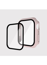 Case With Screen Protector For Apple Watch Series 7 45mm 41mm Hard PC Full Face Protector Bumper Cover Case For iWatch 7 45mm Series