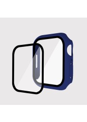 Case With Screen Protector For Apple Watch Series 7 45mm 41mm Hard PC Full Face Protector Bumper Cover Case For iWatch 7 45mm Series