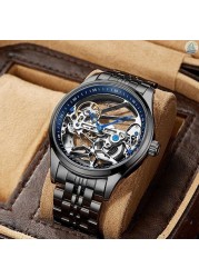 Genuine Tourbillon Watches Men Mechanical Watch Fully Automatic Luxury Brands Luminous Waterproof Men's Watch Fashion Reloj Hombre