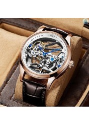 Genuine Tourbillon Watches Men Mechanical Watch Fully Automatic Luxury Brands Luminous Waterproof Men's Watch Fashion Reloj Hombre