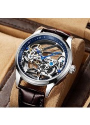 Genuine Tourbillon Watches Men Mechanical Watch Fully Automatic Luxury Brands Luminous Waterproof Men's Watch Fashion Reloj Hombre